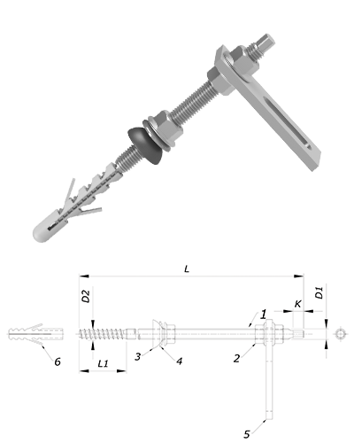 Conjunto haste solar para laje