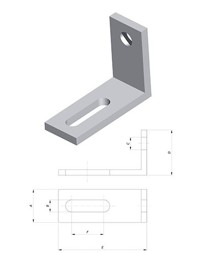 Suporte adaptador para haste solar – tipo L