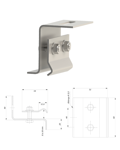 Abraçadeira de Inox para telha zipada